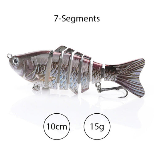 Travis Fishing Lures, Pack of 2, 6 Segment, 4 Inch Lifelike Multi Jointed Artificial Swimbait